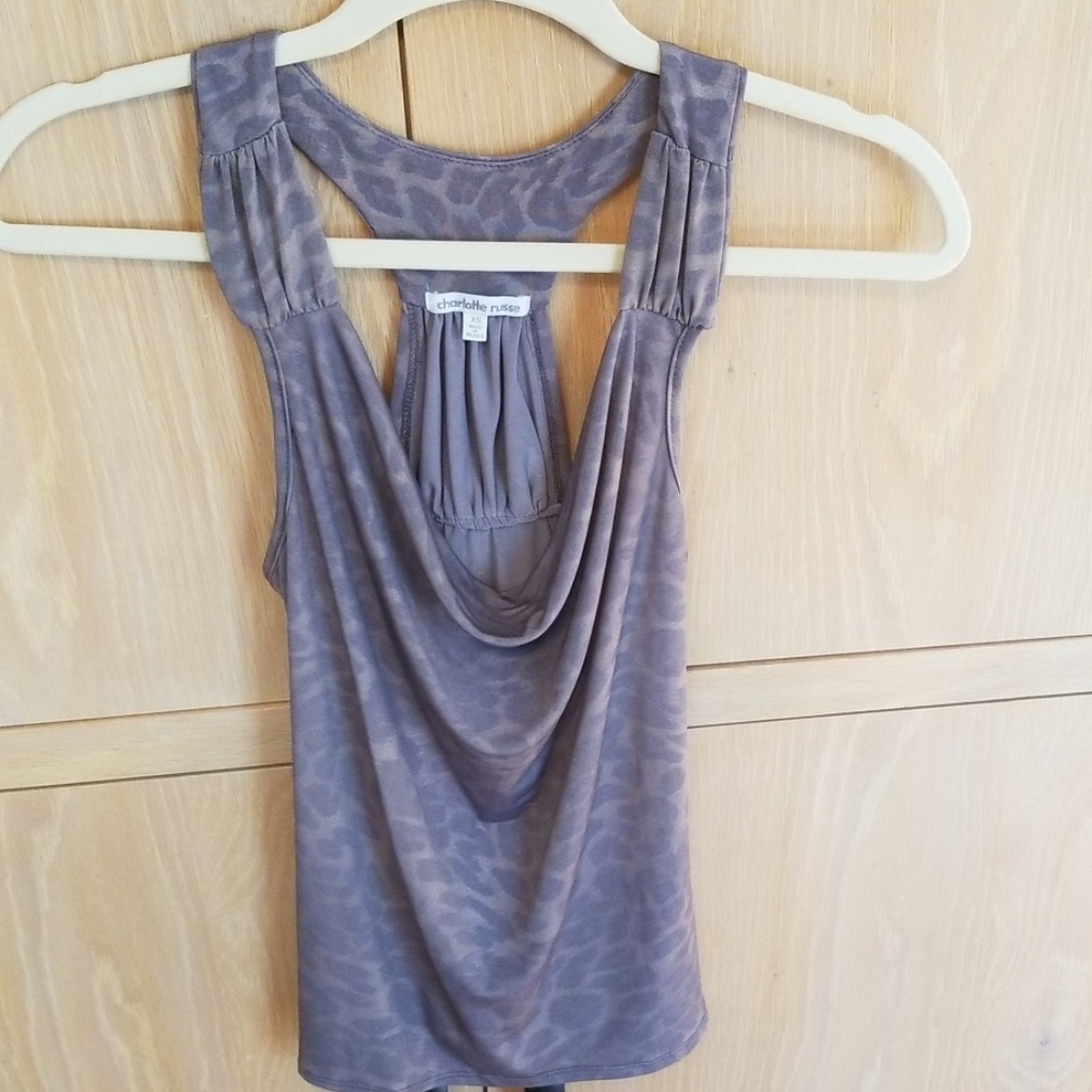 Charlotte Russe gray Leapord print tank top,